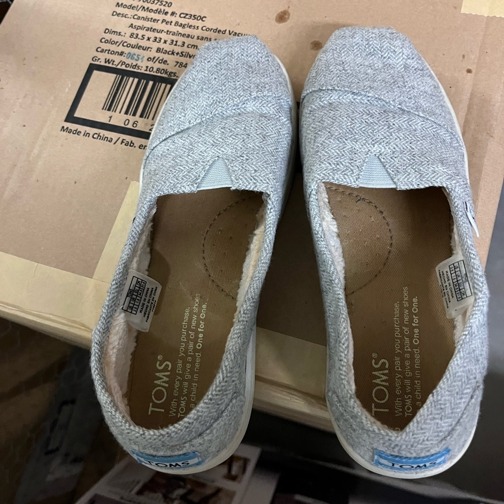 TOMS Gray Slip-On Shoes